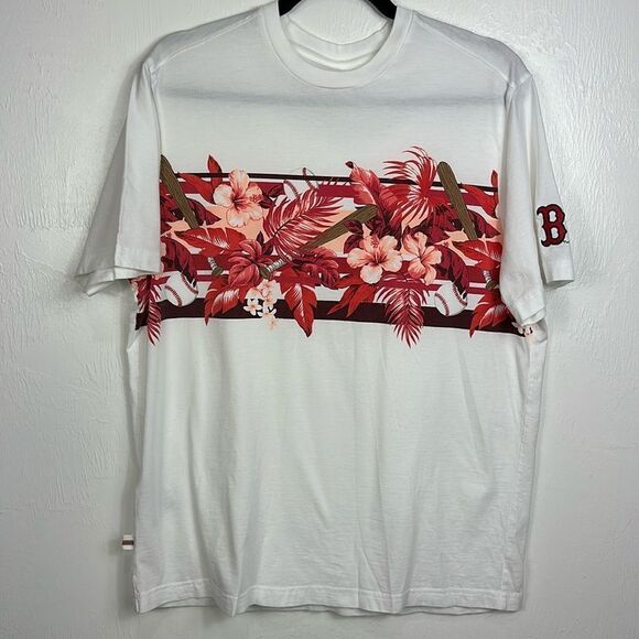 Tommy Bahama "Sport Home Rum" Hibiscus Tee In White Size S - Picture 2 of 8